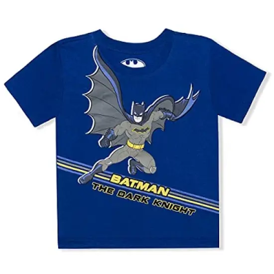 Warner Bros Boy's 3-Pack Batman The Dark Knight Graphic Tee, Sleeveless Shirt and Casual Short Set For Toddlers image {5}