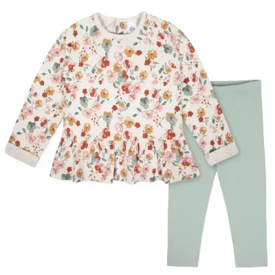 Gerber Infant & Toddler Girls Peplum Top & Leggings Set image {10}