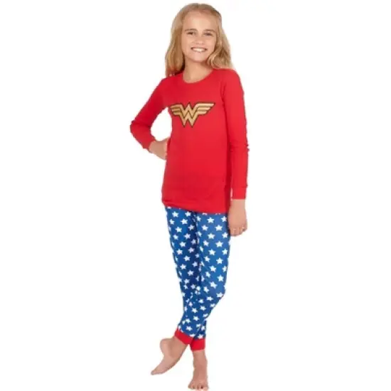 Intimo Girls' Wonder Woman Glitter Logo Pajama Set image {3}