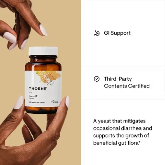 THORNE - Sacro-B Probiotic - Support Gut Health, Immune Function & Constipation Relief Probiotics* - Gluten-Free Health Support* - 60 Capsules image {3}
