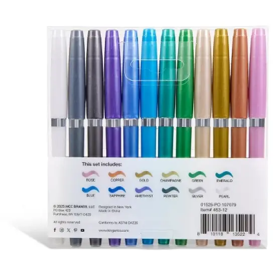 KINGART Metallic Brush Pens 12 Colors image {5}