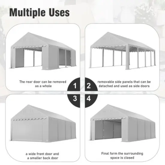 Captiva Designs 13&rsquo;x26&rsquo; & 13&rsquo;x32&rsquo; Heavy-Duty Canopy Tents &ndash; Waterproof, UV Resistant with Vents & Sidewalls for Events, Markets, Weddings, and Parties image {5}