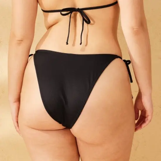 Women's Ribbed Textured Ultra High Leg Super Cheeky Side-Tie Bikini Bottom - Wild Fable&trade; image {4}