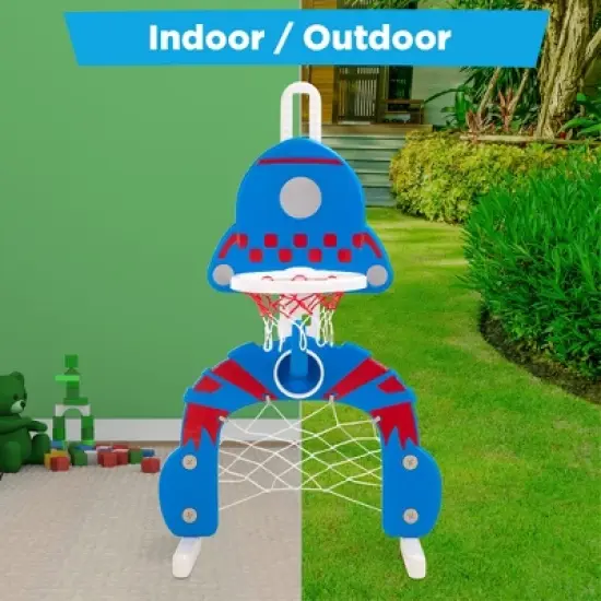 Best Choice Products 3-in-1 Toddler Basketball Hoop Sports Activity Center Grow With Me Play Set w/ Soccer, Ring Toss image {3}