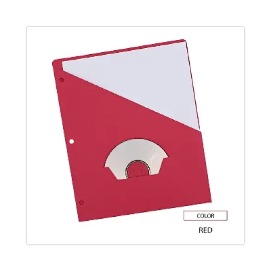 Universal Slash-Cut Pockets for Three-Ring Binders Jacket Letter 11 Pt. Red 10/Pack 61683 image {6}