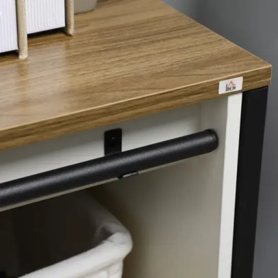 HOMCOM Buffet Cabinet, Farmhouse Sideboard, Coffee Bar Cabinet with Adjustable Shelf, Sliding Barn Door for Kitchen and Living Room image {5}