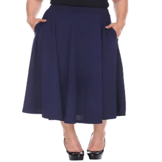 Women's Plus Size Tasmin Flare Midi Skirts - White Mark image {4}