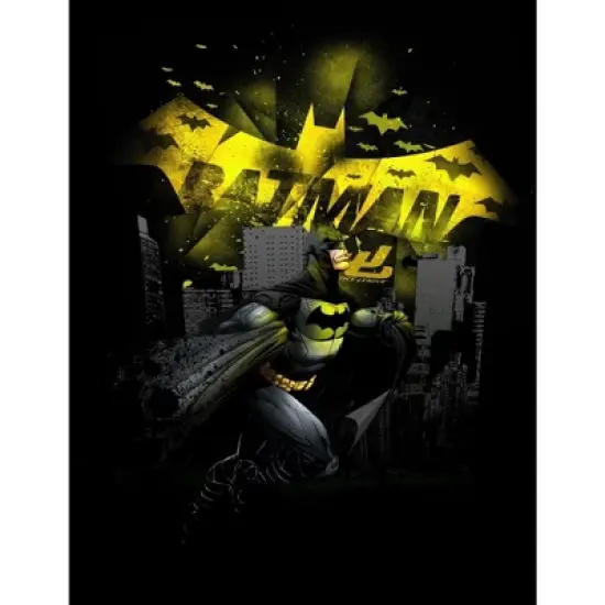 Justice League Batman in Gotham City Black T-shirt Toddler Boy to Youth Boy image {1}