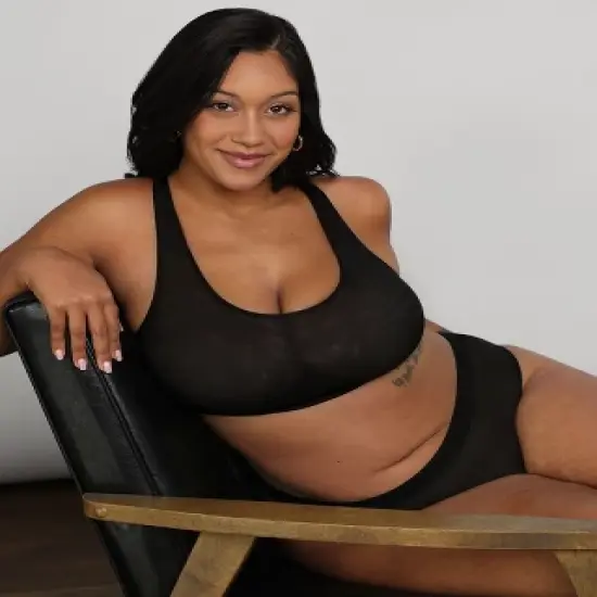 Curvy Couture women's Sheer Mesh Bralette image {4}
