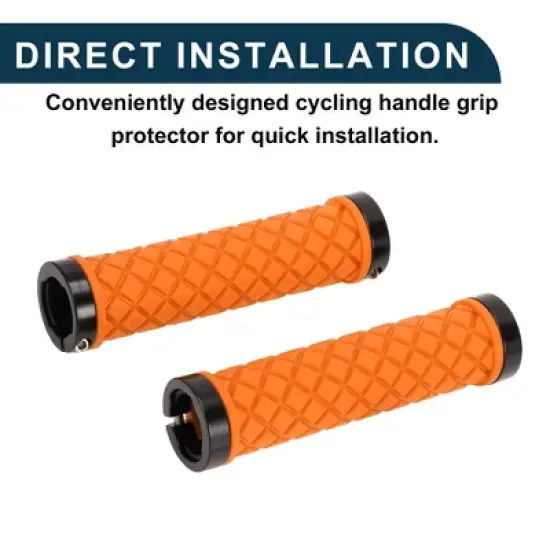 Unique Bargains Bike Handlebar Grips Covers 5.04" Orange 1 Set image {5}