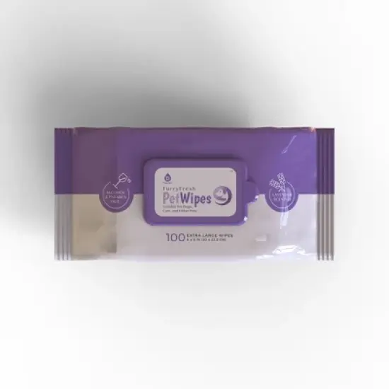 Furry Fresh Pet Wipes - Lavender Scented, 100 Extra Large Wipes image {1}