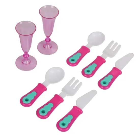Insten 18 Piece Pink Tea Party Set for Girls and Kids, Pretend Toy Kitchen Accessories image {1}