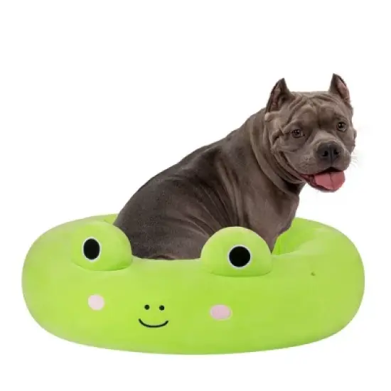Squishmallows Wendy The Frog Cat and Dog Bolster Bed - Lime Green image {8}
