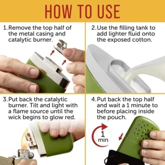 Maplefield Reusable Hand Warmers with 12 Hours of Lasting Heat - Reusable Heater & Fabric Pouch - Matte Finish (Matte Green) image {7}