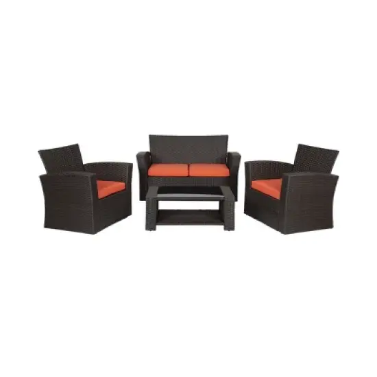 WestinTrends  4-Piece Modern Patio Conversation Sofa Set with Cushions image {13}