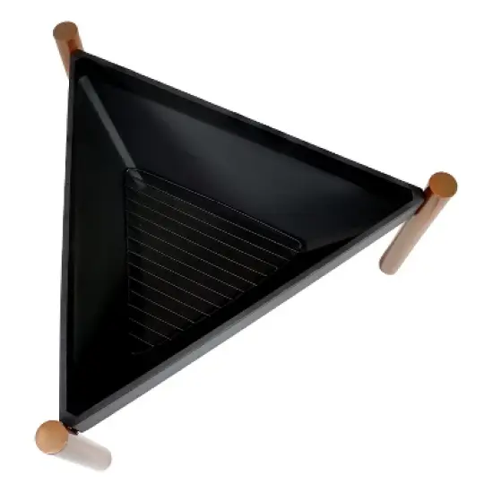 Sunnydaze Outdoor Camping or Backyard Steel Triangle Fire Pit with Wood Grate, Log Poker, and Spark Screen - 31" - Copper Finish image {7}