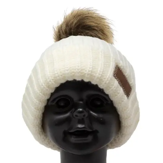 Arctic Gear Toddler Acrylic Ribbed Cuff Winter Hat with Pom image {1}