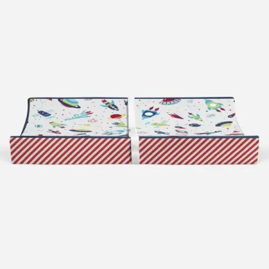 Bacati - Space Multicolor Boys Cotton Changing Pad Cover image {5}