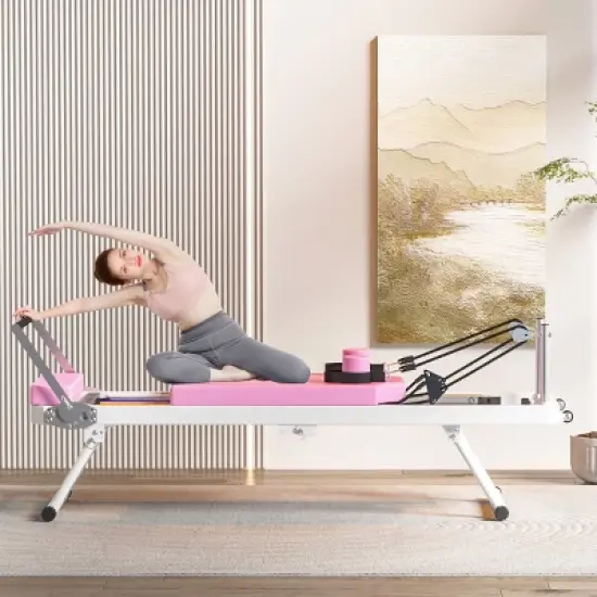 Dexmalle yoga studio with the same commercial fitness equipment, pink image {1}