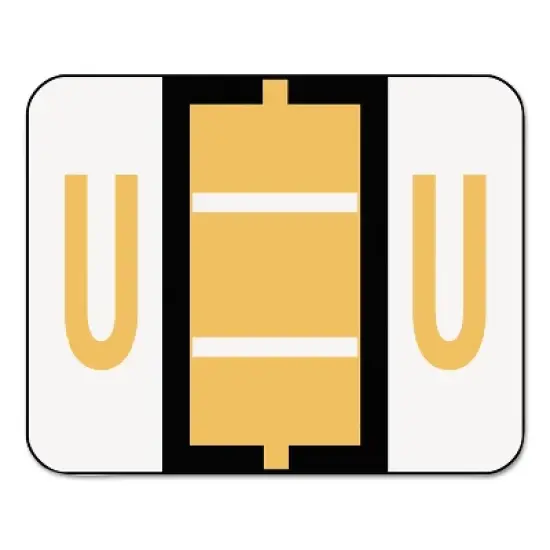 Smead A-Z Color-Coded Bar-Style End Tab Labels Letter U Light Orange 500/Roll 67091 image {5}