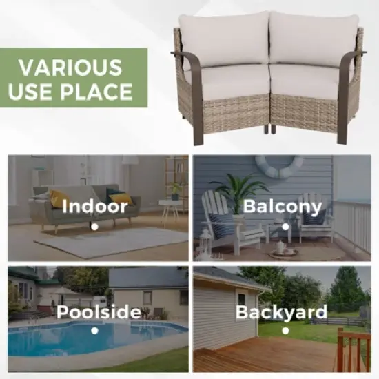 EAGLE PEAK Coastal Vista Patio Outdoor Wicker Love Seat, Patio Conversation Set Wicker Rattan Sofa Chair Set image {5}