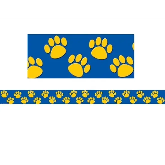 Teacher Created Resources Blue with Gold Paw Prints Border Trim 35 Feet Per Pack 6 Packs (TCR4643-6) image {1}