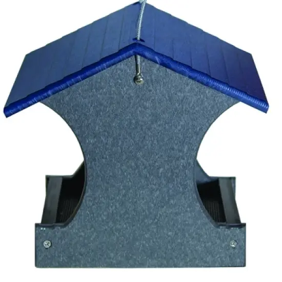 AMERICAS FAVORITE Blue & Gray Small Hopper Brid Feeder - 7.56" X 9.96" X 8.04" image {1}