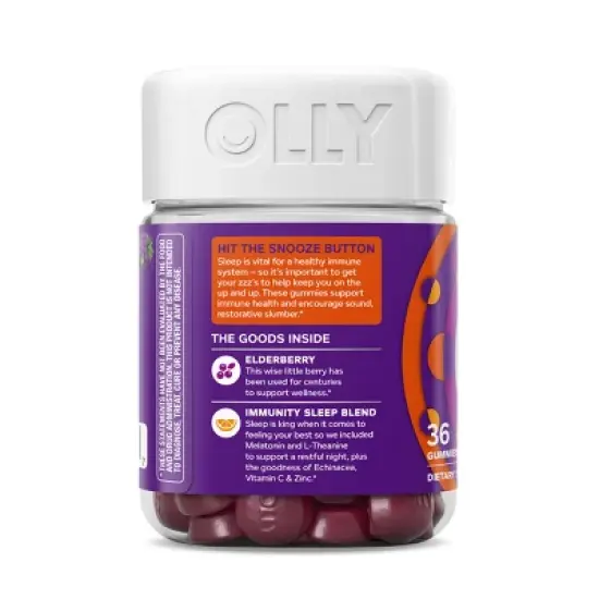 OLLY Immunity Sleep + Elderberry Multivitamins Gummies - Midnight Berry - 36ct image {8}