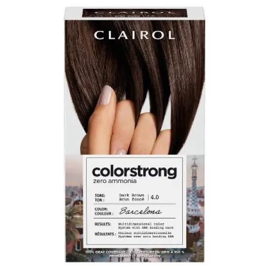 Clairol ColorStrong Ammonia Free Permanent Hair Color Dye Kit - 4 Dark Brown image {11}