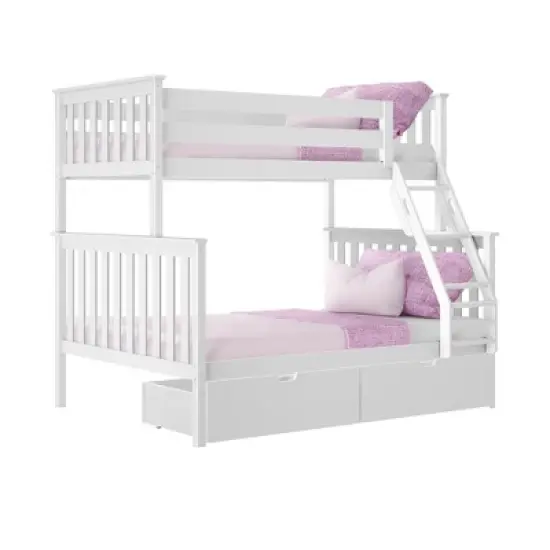 Max & Lily Twin over Full Bunk Bed with Under Bed Storage Drawers image {7}