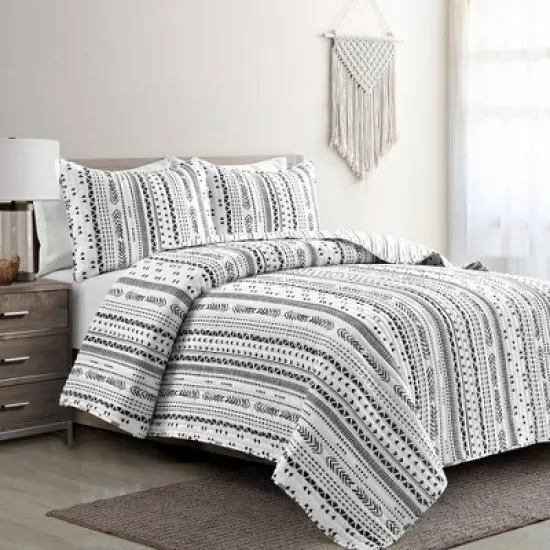 Lush D&eacute;cor 3pc Hygge Geo Reversible Oversized Quilt Set image {1}