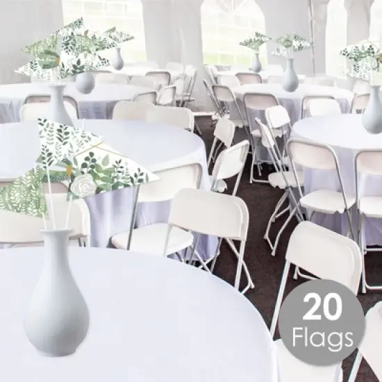 Big Dot of Happiness Boho Botanical - Triangle Greenery Party Photo Props - Pennant Flag Centerpieces - Set of 20 image {1}