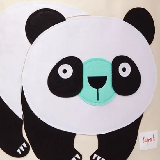 3 Sprouts Baby and Toddlers Collapsible Folding Large Canvas Storage Bin Basket for Laundry, Toys, Books, and Stuffed Animals with Cute Panda Print image {1}