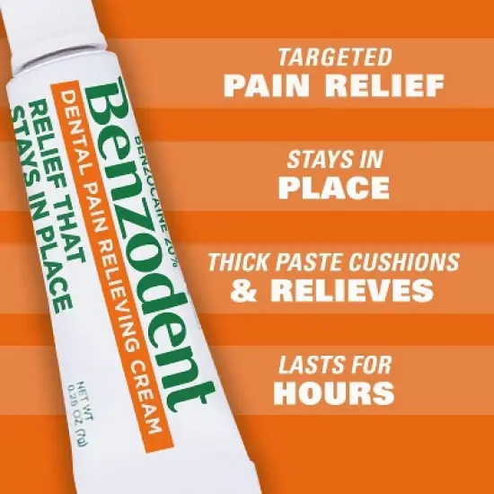 Benzodent Dental Pain Relieving Cream, 0.25 Oz image {4}