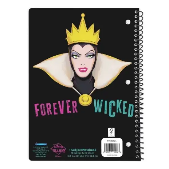 Disney Villains Single Subject Notebook, School Supplies image {1}