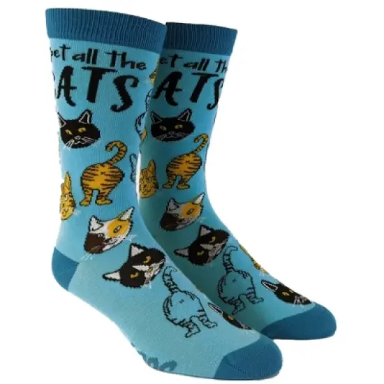 Crazy Dog Women's Pet All The Cats Socks Funny Cat Face Hilarious Kitten Novelty Footwear image {1}