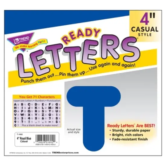 TREND Royal Blue 4" Casual Uppercase Ready Letters&reg;, 6 Packs image {2}