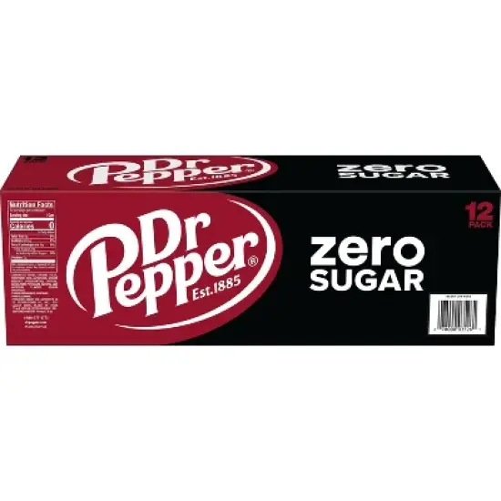 Dr Pepper Zero Sugar Soda - 12pk/12 fl oz Cans image {10}