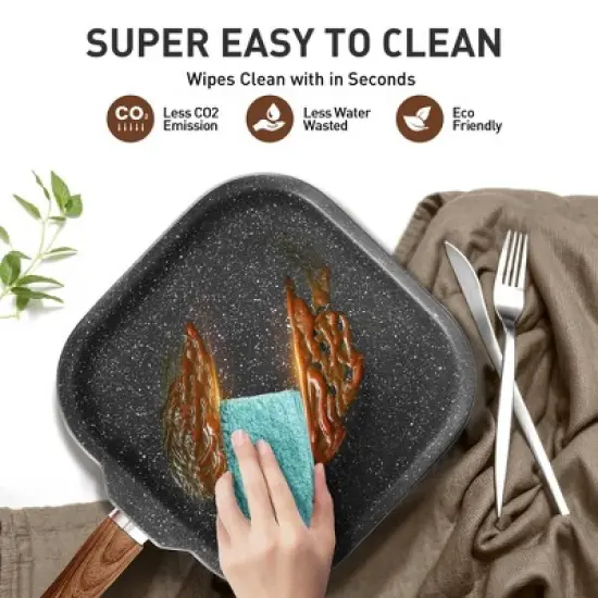 Captiva Designs Nonstick Granite Cookware and Bakeware Set with Heat-Resistant Bakelite Handle image {13}