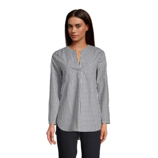 Lands' End Women's Wrinkle Free No Iron Split Neck Soft Tunic Top image {2}
