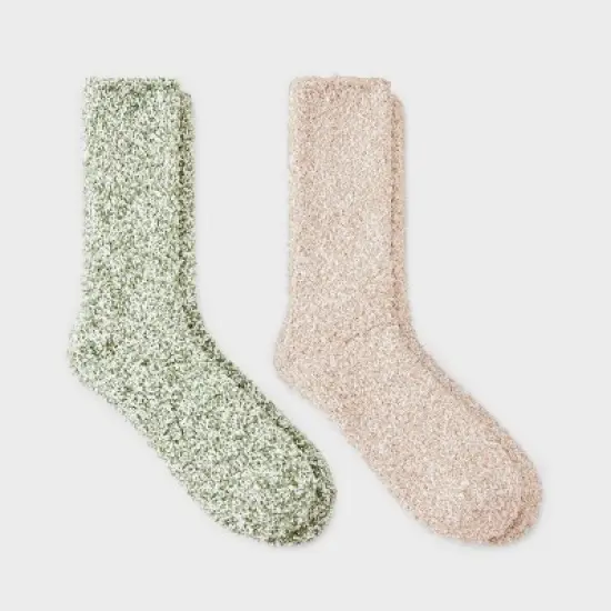 Women's Marled 2pk Cozy Crew Socks - Auden&trade; One Size image {4}
