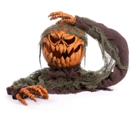 HalloweenCostumes.com One Size Fits Most 14" Animated Head Popping Pumpkin Ground Breaker Halloween Prop | Pumpkin Decorations,  Orange/Green image {2}