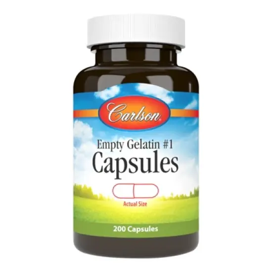 Carlson - Empty Gelatin Capsules, Easy to Separate and Fill, with Screw Cap Bottle image {6}