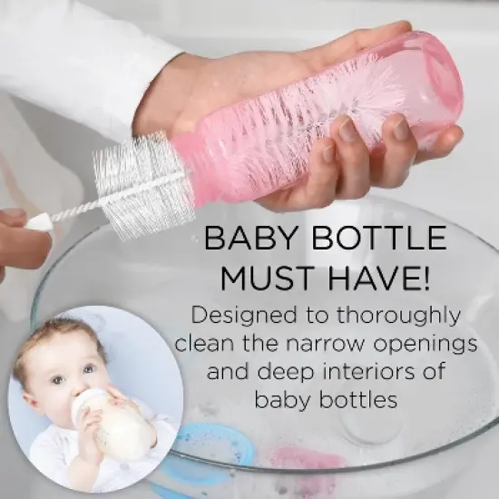 Lola Products Bottle Brush Cleaner, Durable Fiber Bristles Around Twisted Wire with Gripper Handle & Storage Hang Hole, Dishwasher Safe, 1 Pack image {1}