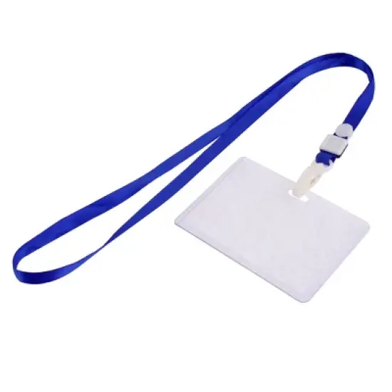 Unique Bargains Plastic Business Lanyard ID Badge Card Key Holder Case Pocket Neck Strap Clear image {5}