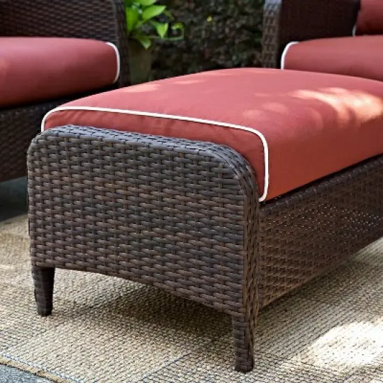 Kiawah Outdoor Wicker Ottoman - Crosley image {4}