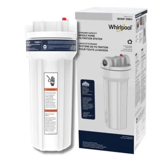 Whirlpool 10" x 2.5" Standard Whole House Water Filter Housing, Stainless Steel 3/4" Inlets, WHKF-DWH image {5}