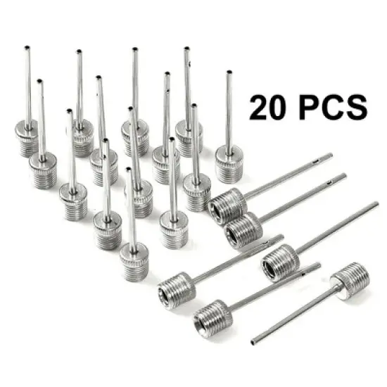 Unique Bargains Metal Air Pin for Football Basketball Soccer Inflating Pump Needle Silver Tone 1.5" x 0.3" 20 Pcs image {5}