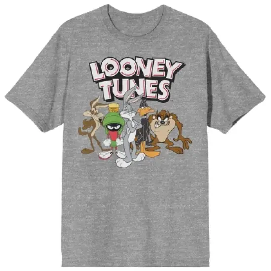 Looney Tunes Character Group With Logo Crew Neck Short Sleeve Athletic Heather Men's T-shirt image {6}