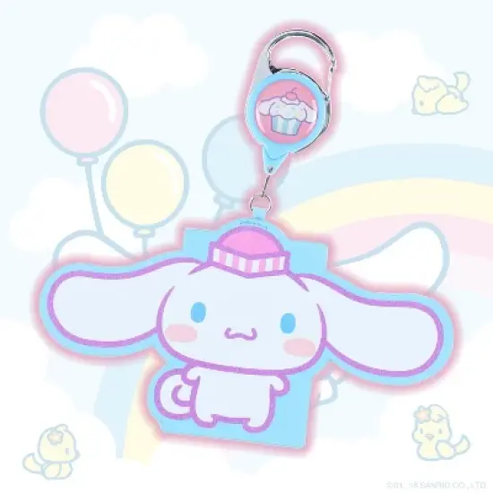 Hello Kitty and Friends Snack Shop Cinnamoroll Retractable ID Badge Reel Lanyard Keychain with Lobster Claw Clasp Blue image {3}